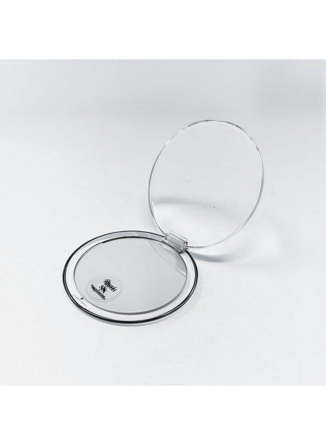 3In1 Magnifying Compact Mirror Clear Acrylic 4 Inch Diameter
