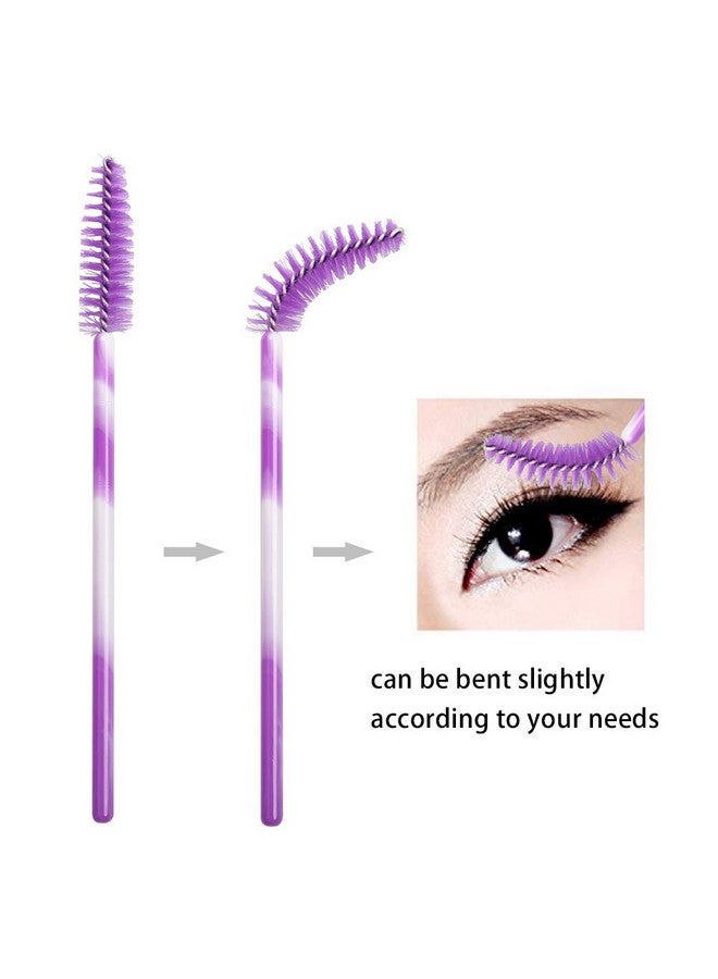 300 Pack Mascara Wands Disposable Eyelash Brush For Extensions Lash Applicators Tool Kit Deep Purple