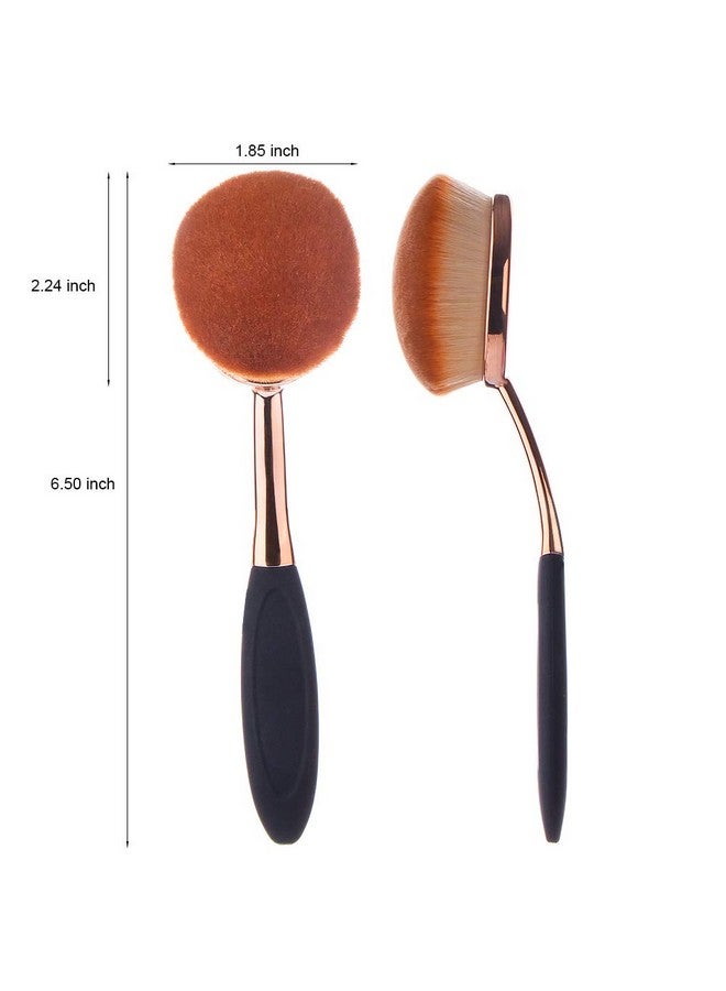 Large Rose Gold Foundation Contour Round Toothbrush Dust Free Oval Makeup Brushes Ink Blending With Dustproof Cover Brush Egg Cleaner