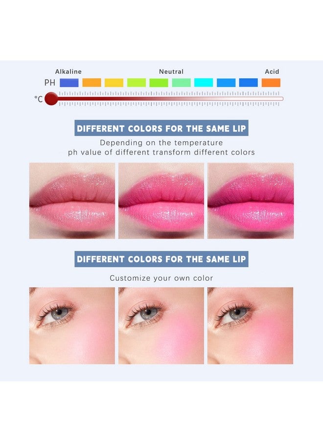 2Pcs Blush Rouge Color Changing Blusher For Cheek And Lip Magic Lip Balm Multi Use Cream Liquid Blush Gel Transparent Color Changing Blush Lip Gloss Long Lasting Glossy Shiny Blush Makeup