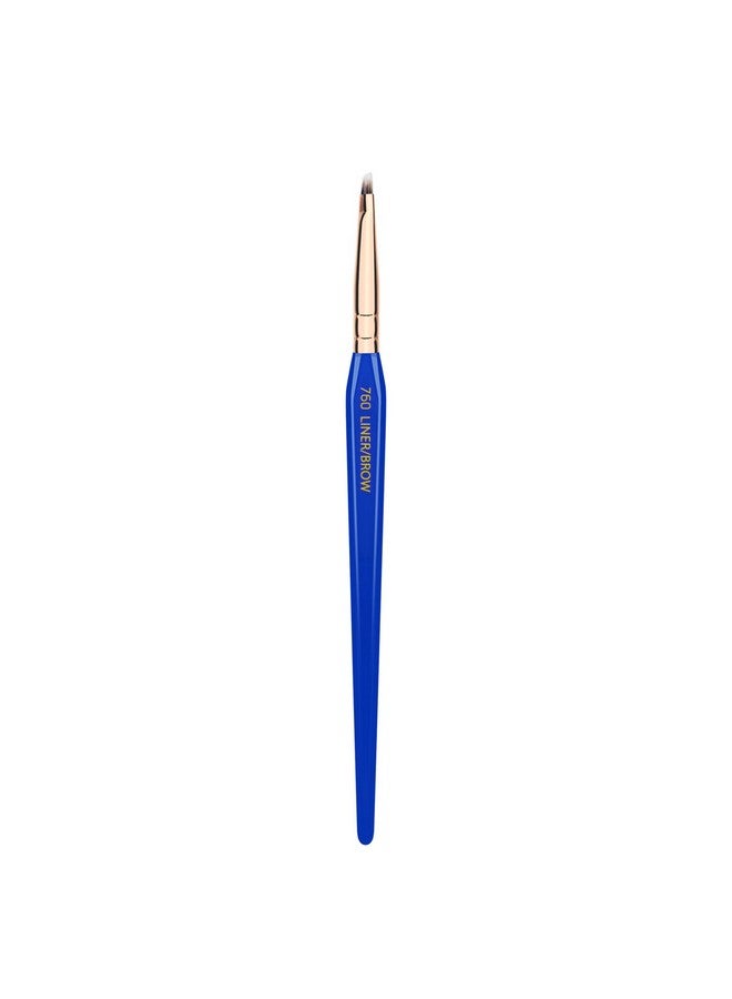 Professional Makeup Brush Golden Triangle 760 Liner/Brow With All Vegan And Soft Synthetic Fibers For Eyes & Brows (Blue 1Pc)