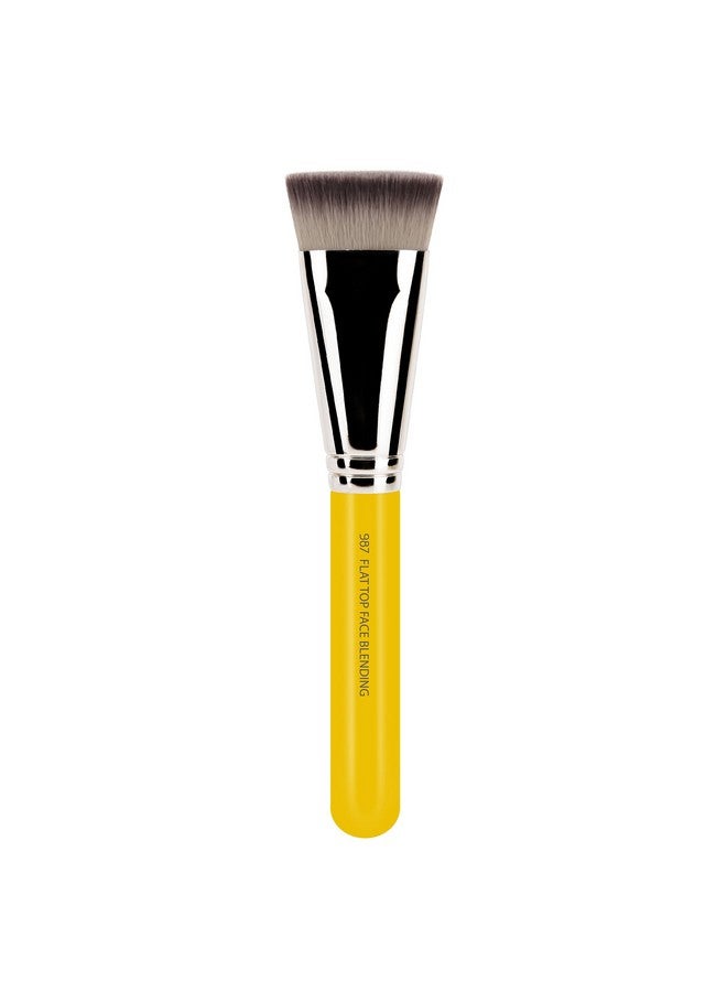 Professional Makeup Brush Studio Series 987 Face Blending With Soft Synthetic Fibers For Sculpting Cheekbones And Adding Dimension (Yellow 1Pc)