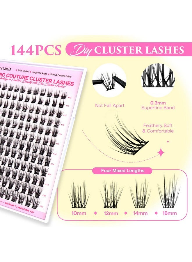 Diy Lash Extension Kit Eyelash Extension Kit 144Pcs D Curl Lash Clusters With Lash Bond And Seal Lash Remover And Lash Applicator Lash Clusters Kit Easy To Apply At Home (Cdd03Kit)