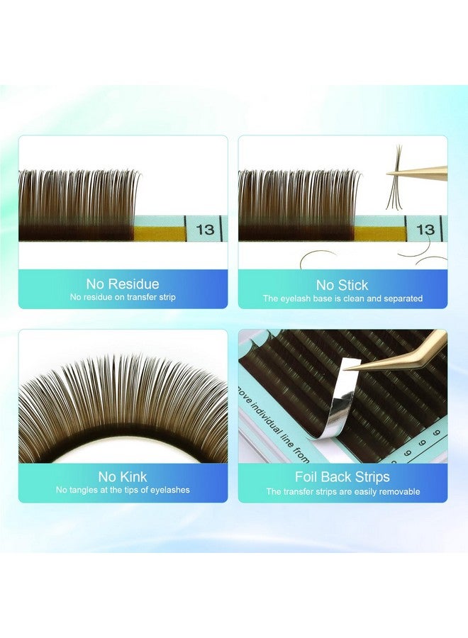 Natural Brown Color Eyelash Extensions 0.15Mm B Curl 715Mm Mix Tray Individual Lashes Classic Faux Mink Volume 20 Rows Soft Eyelash Supplies