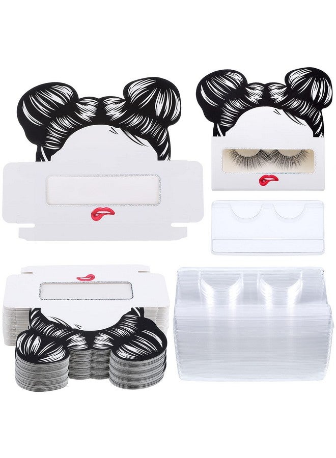 24 Pieces Eyelash Boxes Eyelash Cases Empty Lash Packaging Bulk Eyelash Storage Box False Eyelash Case Holder With Plastic Eyelash Trays Fits 25Mm For False Eyelashes Women Girls