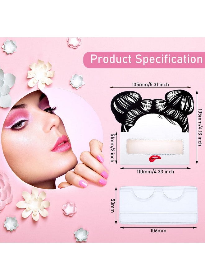24 Pieces Eyelash Boxes Eyelash Cases Empty Lash Packaging Bulk Eyelash Storage Box False Eyelash Case Holder With Plastic Eyelash Trays Fits 25Mm For False Eyelashes Women Girls