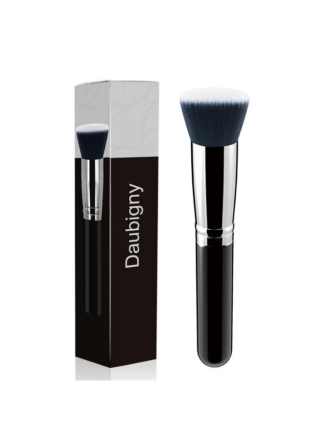 Makeup Brush Daubigny Flat Top Foundation Brush For Liquid Makeup Premium And Professional Make Up Foundation Brush Perfect For Mineral Foundation Highlight Flawless Powder Buffing Blending (Black)