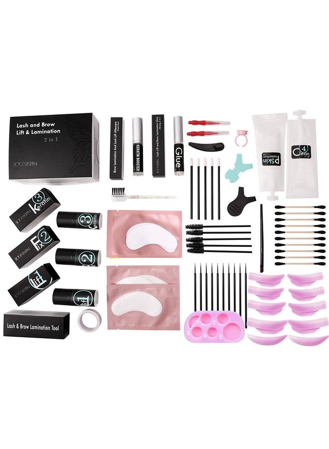 Lash Lift Brow Lamination Kit 7 Minutes Perm Lash Rapid Eyelash Perming Kit With Silicone Shield & Tool Durable Lash Lifts Curling Lash 6 Week Full Eyebrow Lamination Set Diy At Home Easily