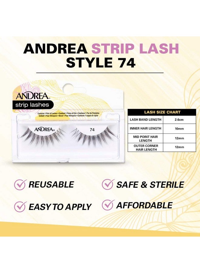 False Lashes Style 74 Black 4 Pairs