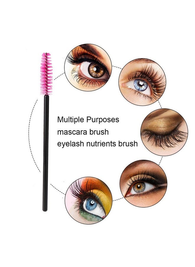 100 Pcs Disposable Eyelash Brushes Mascara Brushes Eye Lash Eyebrow Applicator Cosmetic Makeup Brush Tool Kits (Blackrose)