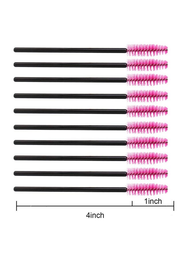 100 Pcs Disposable Eyelash Brushes Mascara Brushes Eye Lash Eyebrow Applicator Cosmetic Makeup Brush Tool Kits (Blackrose)