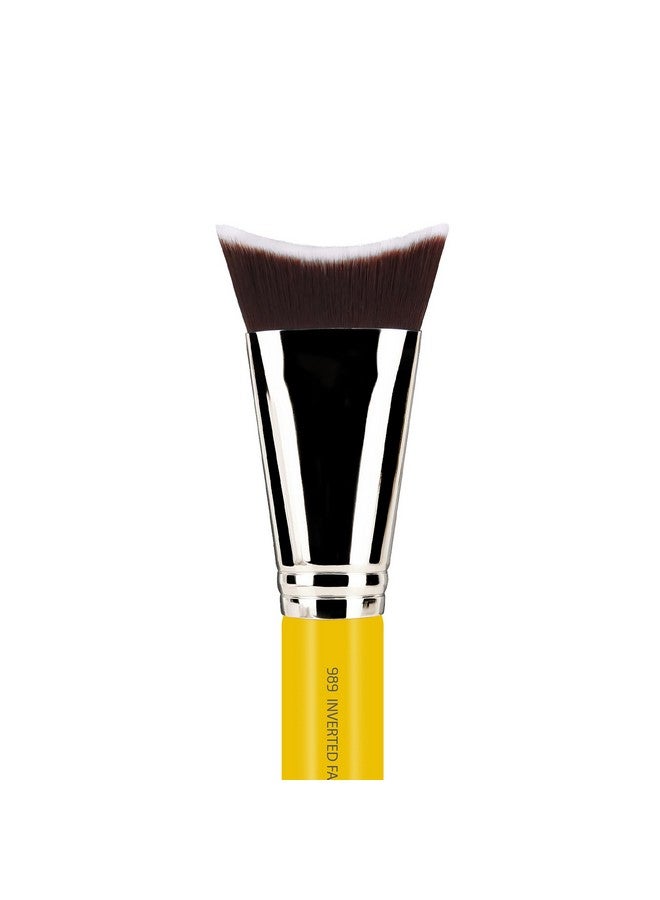 Professional Makeup Brush Studio Series 989 Inverted Face Blending With Soft Synthetic Fibers For Blending (Yellow 1Pc)