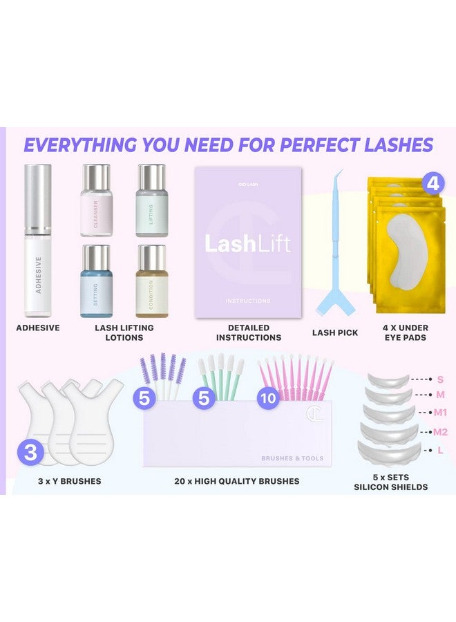 Lash Lift Kit With Keratin By Cici Instant Perming Lifting & Curling For Eyelashes Long Lasting Professional Salon Results For A Supermodel Look Includes Glue Supplies And Expert Instructions