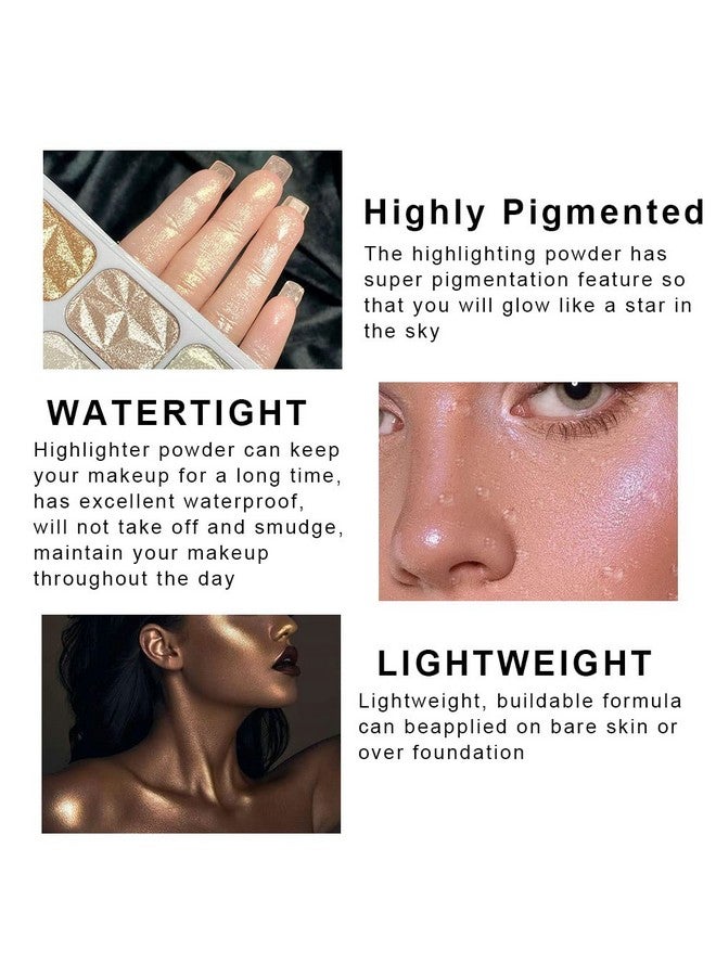 8 Colors Highlighter Makeup Palette For Face Highlighters & Luminizers Iluminadores De Maquillaje Profesional Gold Cheek Diamond Shimmer Stick Glitter Contour Bronzer And Highlighter Palette