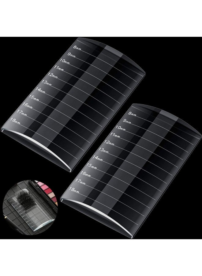 2 Pieces Eyelash Pallet Eyelash Extension Tray Crystal Pallet Bigger Size Glass Pallet Lashes False Lash Tray Strip Adhesive Glue Holder For Eyelash Extensions 4.13 X 2.36 X 0.47 Inch