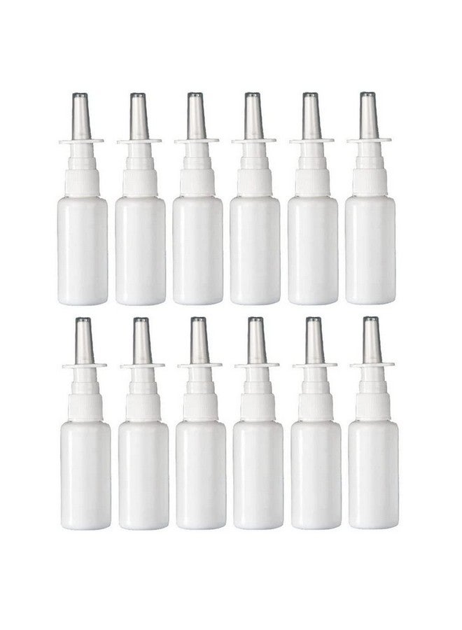 12Pcs Empty Refillable Portable Plastic Nasal Pump Sprayers Spray Bottle Makeup Water Container Jar Pot For Colloidal Silver And Saline Applications Home And Travel Use (30Ml)