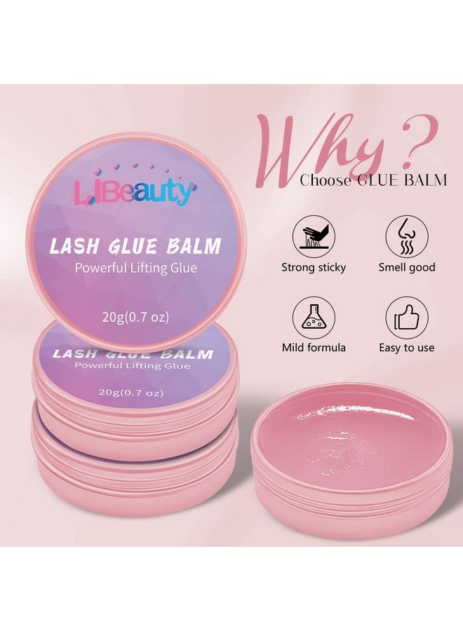 Lash Glue Balm Lash Lift Adhesive 0.71Oz/20G Strong Sticky Fruit Flavor Eyelash & Eyebrow Perm Glue Balm For Long Lasting Individual Brow Lamination Gel