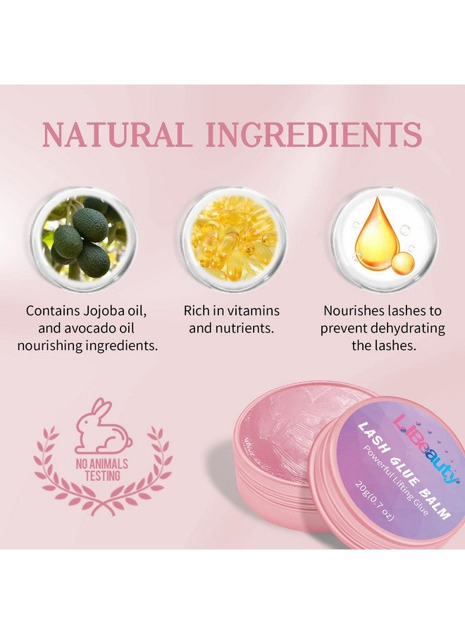 Lash Glue Balm Lash Lift Adhesive 0.71Oz/20G Strong Sticky Fruit Flavor Eyelash & Eyebrow Perm Glue Balm For Long Lasting Individual Brow Lamination Gel
