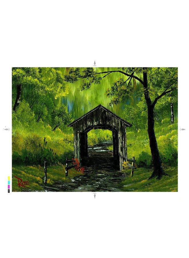 Bob Ross Covered Bridge Nature Puzzle For Adults And Kids Green Woodland Forest 1000 Piece Jigsaw Puzzle Toy Interactive Brain Teaser For Family Game Night 28 X 20 Inches