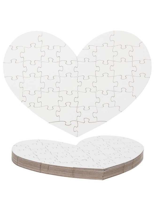 Set Of 12 Heart Shaped Blank Jigsaw Puzzles To Draw On For Valentine’S Diy Crafts (9 X 6 In 40 Pieces Each)