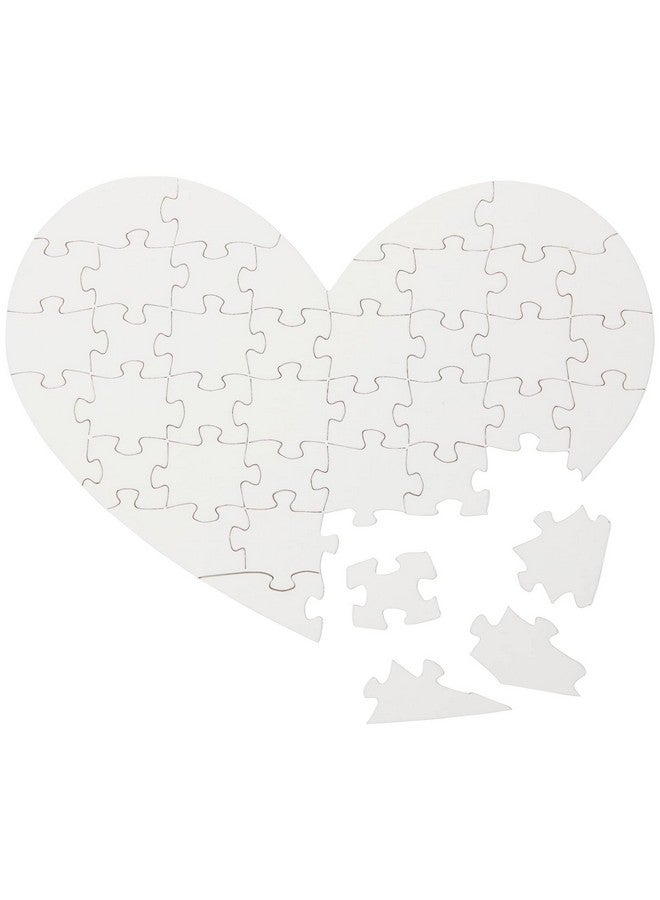 Set Of 12 Heart Shaped Blank Jigsaw Puzzles To Draw On For Valentine’S Diy Crafts (9 X 6 In 40 Pieces Each)