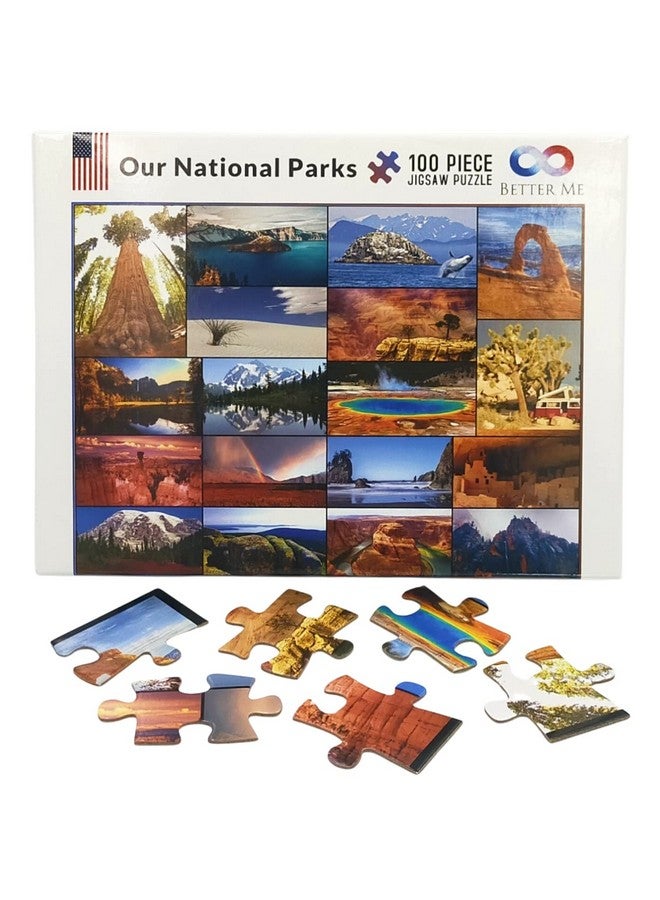 Our National Parks 100 Piece Puzzles Kids Puzzles Usa National Park Puzzle Acadia National Park Yellowstone National Park Zion Arches Crater Lake Mount Rainier Etc (Our National Parks 100Pc)