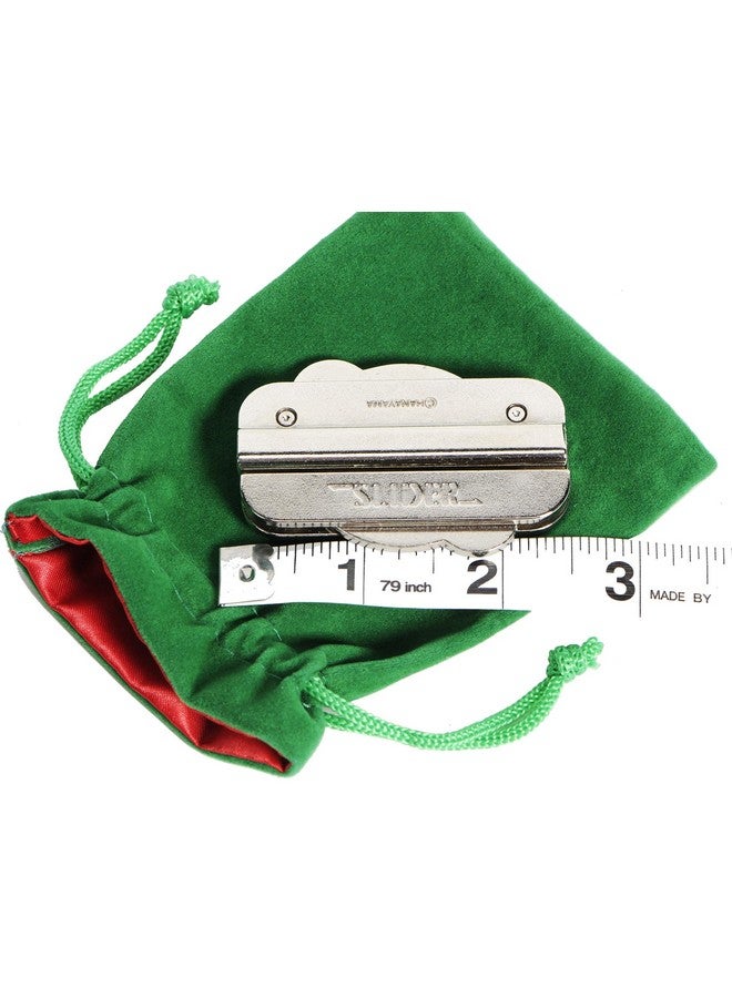 Slider Hanayama Level 3 Puzzle With Green Velveteen/Red Satin Drawstring Pouches Bundled Together