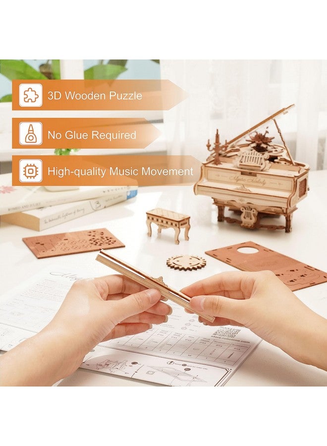 3D Puzzles For Adults Wooden Magic Piano Model Kits Mechanical Wooden Puzzles Gifts For Adults Puzzle Music Box For Adults Teens&Friends