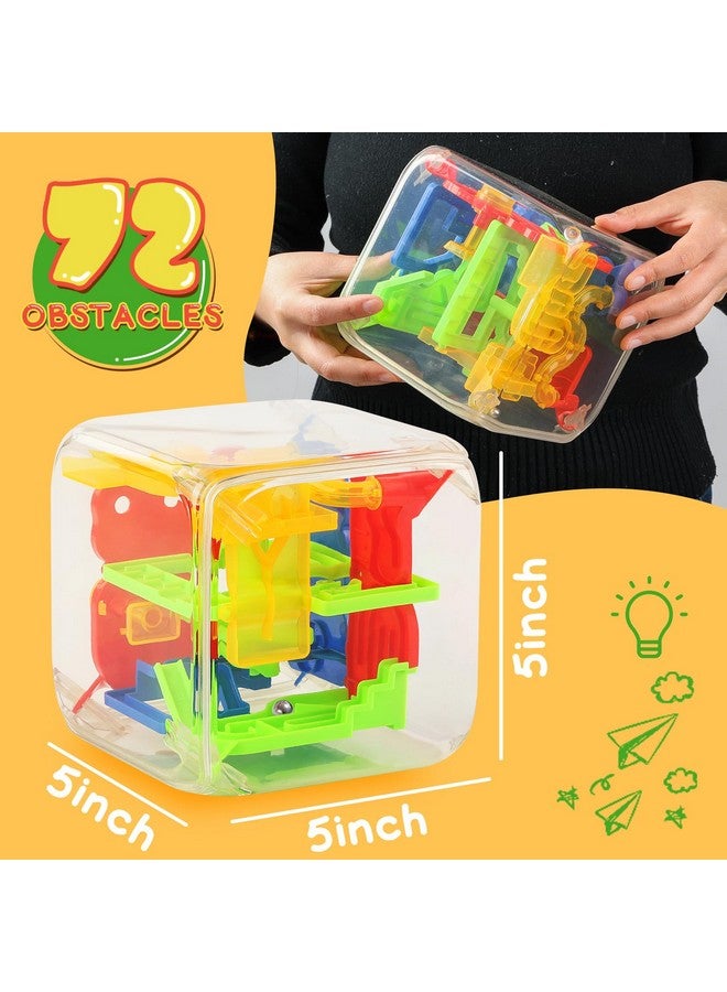 3D Puzzle Maze Cube 72 Obstacles Puzzle Cube Interactive Maze Game With Education Toy For Kids 3+