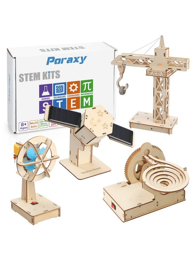 4 In 1 Stem Kits Stem Projects For Kids Ages 812 Assembly 3D Wooden Puzzles Building Toys Educational Science Craft Model Kit Gift For Boys And Girls 8 9 10 11 12 Years Old Marble Run