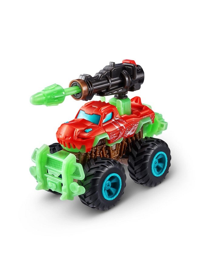 Monster Trucks Glow Riders Series 2 By Zuru (2 Pack) Glow In The Dark Miniature Mystery Collectible Capsules Mini Toy Truck Battle Toys For Boys Kids Teens