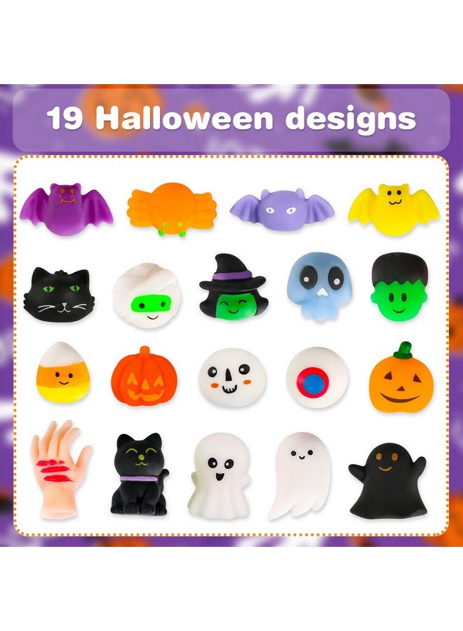 48Pcs Halloween Squishies Toys For Kids Halloween Party Favors Halloween Goodie Bag Fillers Prizes Halloween Decorations Stress Relief Favor Toys For Kids