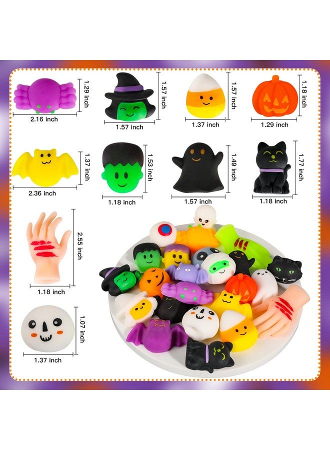 48Pcs Halloween Squishies Toys For Kids Halloween Party Favors Halloween Goodie Bag Fillers Prizes Halloween Decorations Stress Relief Favor Toys For Kids