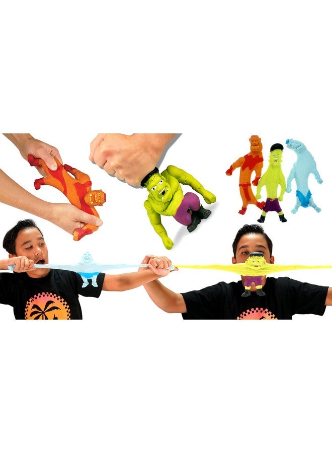 Squishy Monster 6 Inch (3 Stretchy Toys Assorted) Stretch Action Figures & Bendy Toys For Kids. Stress Relief Fidget Toys. Anger Management Toys. Superhero Party Favors. 43063S