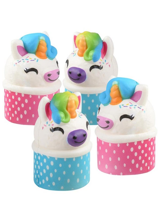 Squish Unicorn Ice Cream Scoop Toys For Kids Set Of 4 Super Soft Slow Rising Squeeze Toys Stress Relief Sensory Toys Great Party Favors Goody Bag Fillers For Children