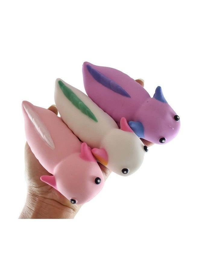 Set Of All 3 Color Sand Filled Stretchy Axolotl Moldable Sensory Stress Squeeze Fidget Toy Adhd Special Needs Soothing (Set Of All 3 Colors)