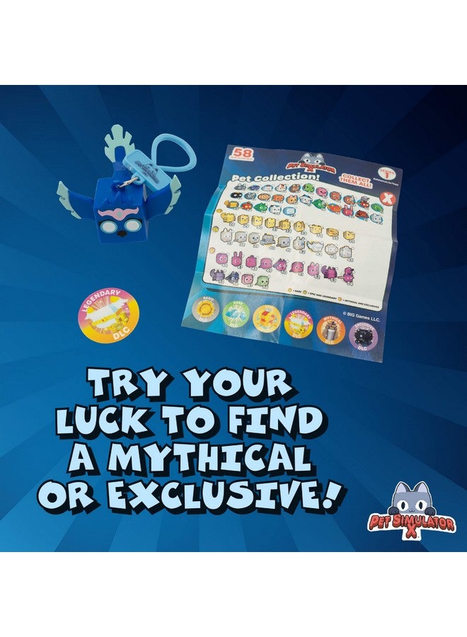 Pet Simulator X Mystery Pet Minifigure Toys With Collector Clip Blind Bags 3 Pack And Chance Of Dlc Code Surprise Collectable