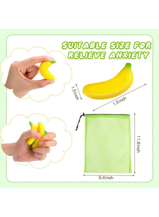 37 Pieces Mini Banana Stress Toys Banana Stress Relief Toys With Mesh Drawstring Bag Pu Banana Toy Stretchy Banana Fidget Toy Relief Banana Stress Balls For Birthday Stress Relief Party Favors