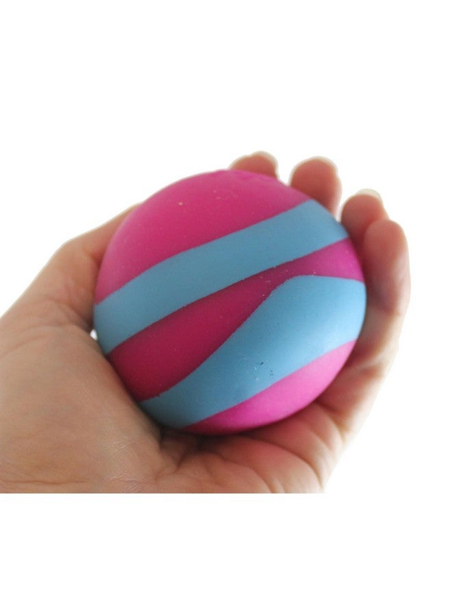 1 Striped Sand Filled Stress Ball Moldable Ball With Granular Filling Heavy Sensory Stress Squeeze Fidget Toy Adhd Special Needs Soothing (Random Color)