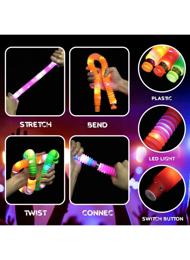 Led Light Up Pop Tubes Fidget Toys For Kids Sensory Toys 6 Pack Led Pop Fidget Tubes Glow In The Dark Party Favors Supplies Toddler Sensory Toys Stocking Stuffers Return Gifts Prize