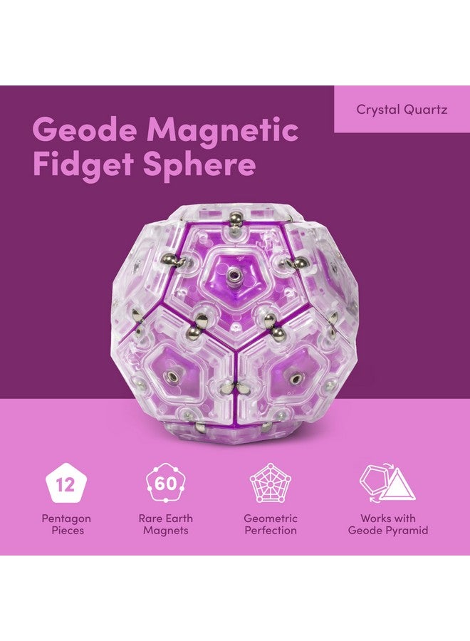 Geode Sphere Magnetic Fidget Toy For Adults Quiet Adult Sensory Toy For Stress Relief & Anxiety Office Desk Adhd Tool Stocking Stuffer & Top Gadget Gift Idea Quartz 12Piece Set