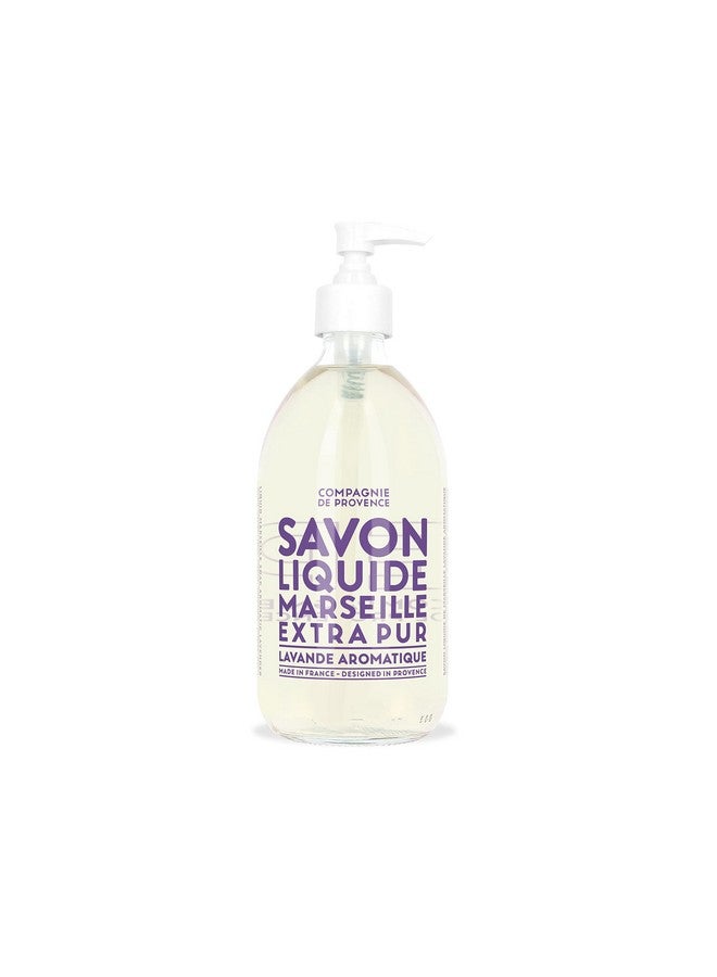 Compagnie De Provence Savon De Marseille Extra Pure Liquid Soap Aromatic Lavender 16.7 Fl Oz Glass Pump Bottle