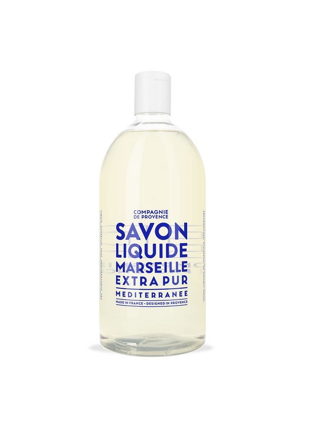 Compagnie De Provence Savon De Marseille Extra Pure Liquid Soap Mediterranean Sea 33.8 Fl Oz Plastic Bottle Refill