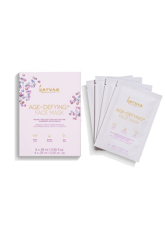 Skin Agedefying+ Face Masks For Dry Mature Skin Rejuvenating & Nourishing Face Masks Skincare Essential Facial Mask With Elderberry Calendula & Wild Yam 4 Sheets Per Pack