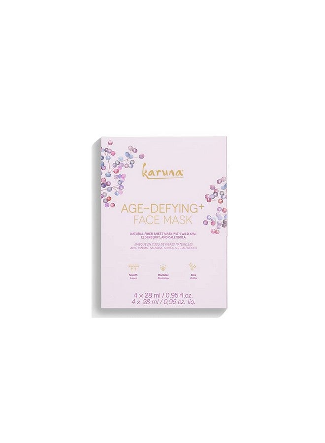 Skin Agedefying+ Face Masks For Dry Mature Skin Rejuvenating & Nourishing Face Masks Skincare Essential Facial Mask With Elderberry Calendula & Wild Yam 4 Sheets Per Pack