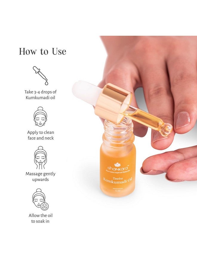 Ayurvedic Kumkumadi Oil (Tailam) Elixir For Glowing Skin With Pure Essential Oils Natural Formula For Radiant And Youthful Complexion Suitable For All Skin Types 5 Ml