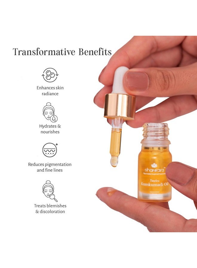 Ayurvedic Kumkumadi Oil (Tailam) Elixir For Glowing Skin With Pure Essential Oils Natural Formula For Radiant And Youthful Complexion Suitable For All Skin Types 5 Ml