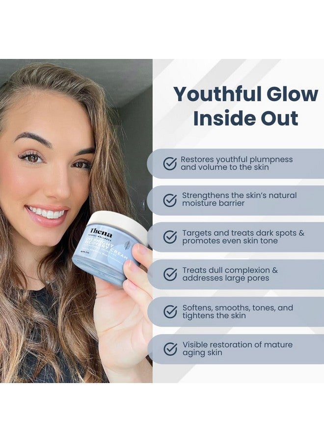 Thena Overnight Recovery Cream Anti Aging Wrinkle Face Cream Natural & Organic Skin Care With Regenerating Collagen Night Face Moisturizer For Women & Men