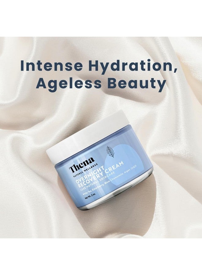 Thena Overnight Recovery Cream Anti Aging Wrinkle Face Cream Natural & Organic Skin Care With Regenerating Collagen Night Face Moisturizer For Women & Men