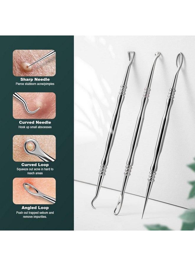 Blackhead And Acne Extractor Kit Professional Pimple Popper Tool Kit Acne Tweezers And Blackhead Remover Tools For Face 6 Pcs Surgical Extractor Pimple Popping Tools